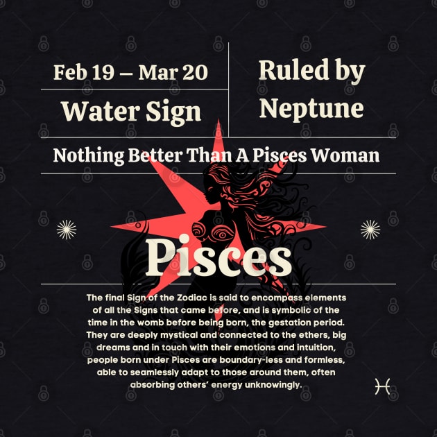 Pisces Mermaid Woman by Veritè Kulture Vulture T-Shirts & Apparel